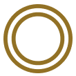 Gold double circle on black background