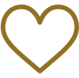 Gold heart outline on black background