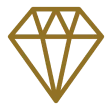 Elegant gold diamond icon on dark background
