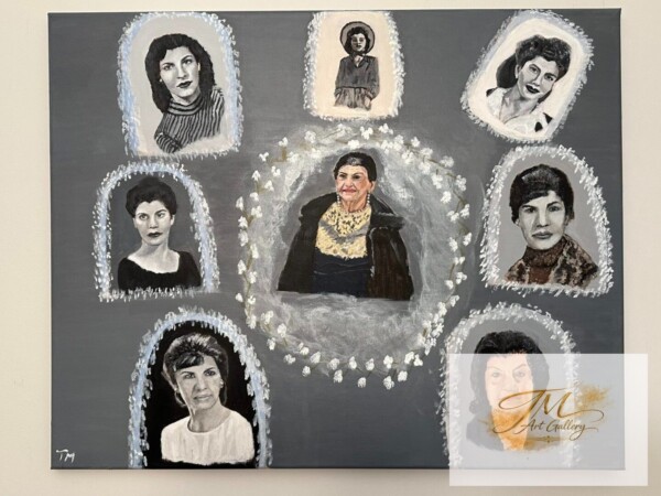 <strong style="display:block; color:#D4AF37; font-size:1.2em; font-weight:700; margin-bottom:8px; line-height:1.3;">Celebration of Mom’s lifetime</strong><br>
<span style="display:block; font-size:0.95em; color:#666; margin-bottom:10px; font-style:italic;">24" x 30" | Original Acrylic on Canvas</span><br>
<span style="display:block; font-size:0.9em; color:#555; line-height:1.6;">A celebration of my mother’s life, from the girl she was to the woman she became. Each portrait holds a moment in time, a memory, a piece of her journey. This painting is not only remembrance, but love that continues beyond her presence.</span> Artistic tribute to a woman