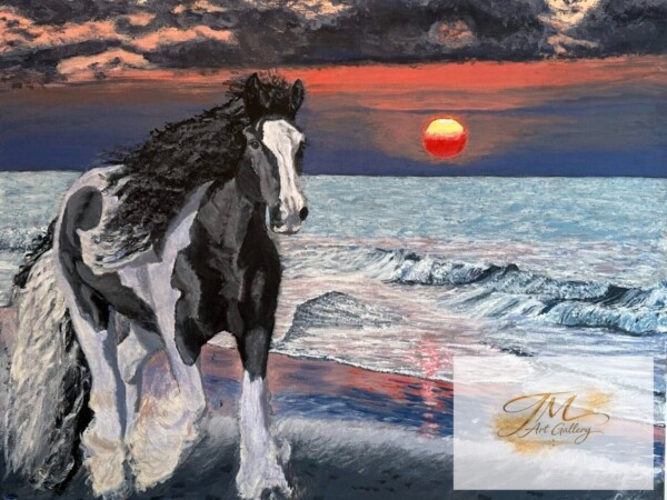 <strong style="display:block; color:#D4AF37; font-size:1.2em; font-weight:700; margin-bottom:8px; line-height:1.3;">Gypsy </strong><br>
<span style="display:block; font-size:0.95em; color:#666; margin-bottom:10px; font-style:italic;">24" x 30" | Original Acrylic on Canvas</span><br>
<span style="display:block; font-size:0.9em; color:#555; line-height:1.6;">Untamed and unbound, she moves with quite strength, a spirit shaped by freedom, resilience, and grace. In her presence, there is both power and peace.</span>